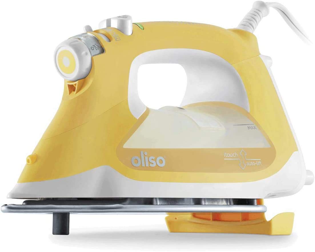 oliso Pro Smart Iron TG1100 Yellow For Sewers, Quilters & Crafters